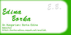 edina borka business card